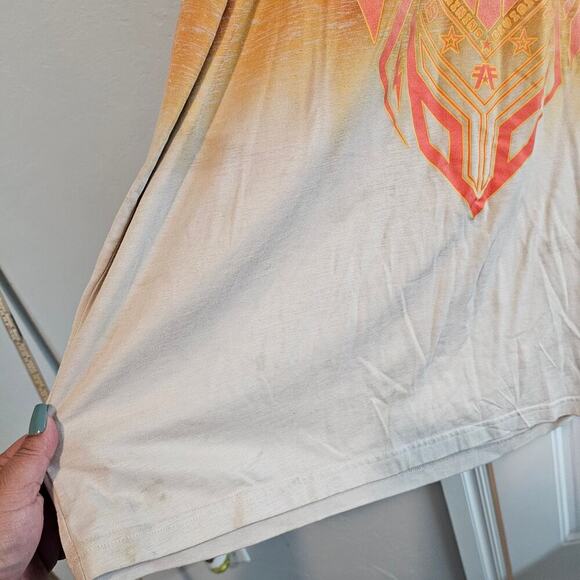 American Fighters Shirt Mens 4X Orange Ombre Short Sleeve MMA Bright Streetwear - Picture 6 of 10